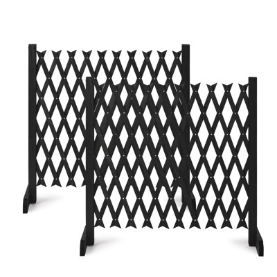 2PCS Retractable Flat-Style Wooden Fence Panels