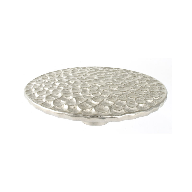 Pomegranate Geometric Knob, Satin Nickel, 4.375" H x 4.375" W x 1.375" D