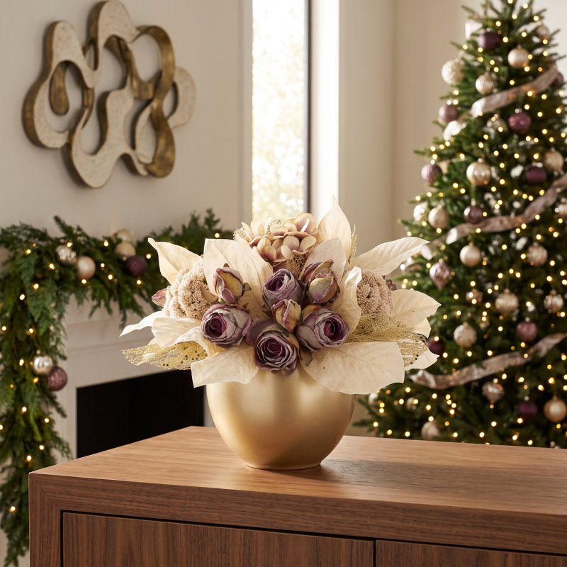 Alvarenga 13 " Polysilk Rose Arrangement