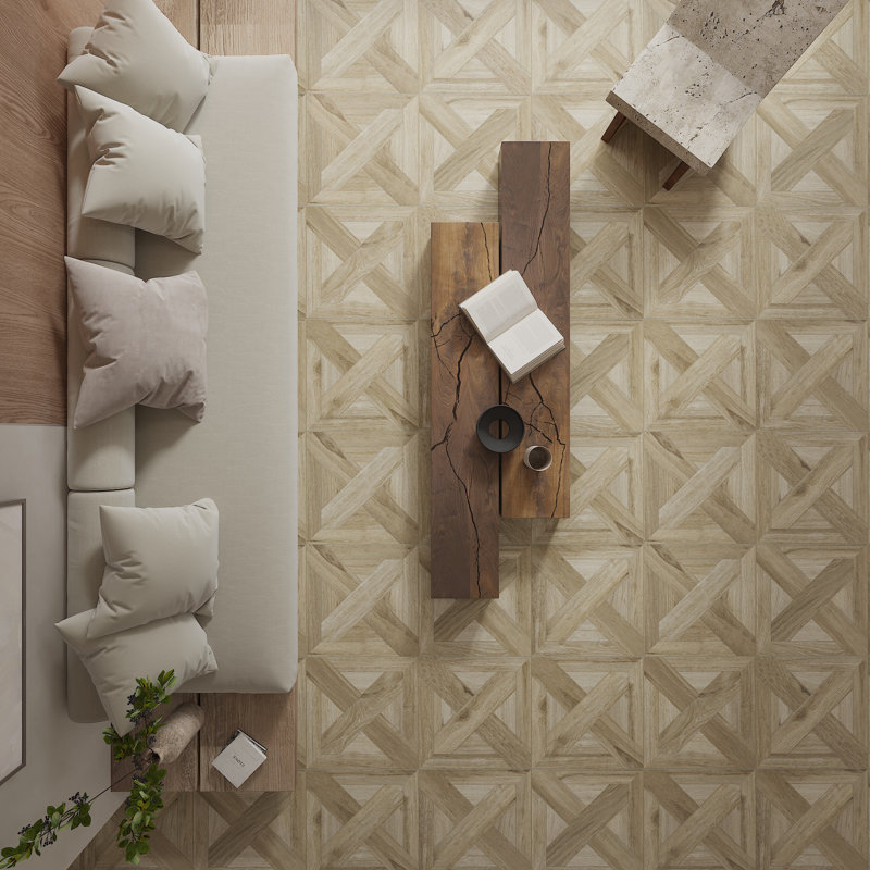 Spanish Arborix Porcelain 24"x 24"x 8.8mm Floor and Wall Tile Case - Roble (4 PCS, 15.5 Sq. Ft.), Brown, Wood Look
