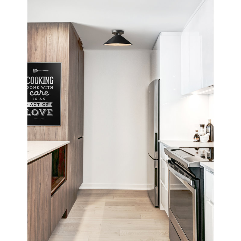Ceramic Semi Flush Mount, Gloss Blush, Brushed Nickel, LED (Integrated)