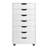 Barakha White Finish Accent Chest with 7- drawer, 35.35'' H X 19.21'' W X 15.98'' D-533600666