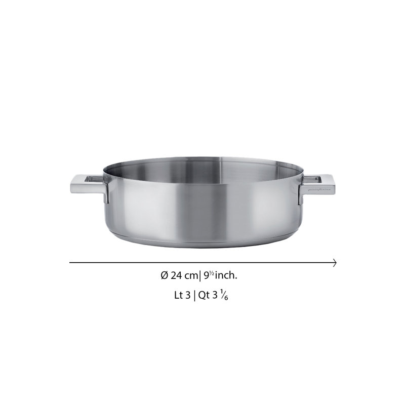 STILE By PININARINA Stainless Steel Non-Stick Frying Pan, 9.5" W