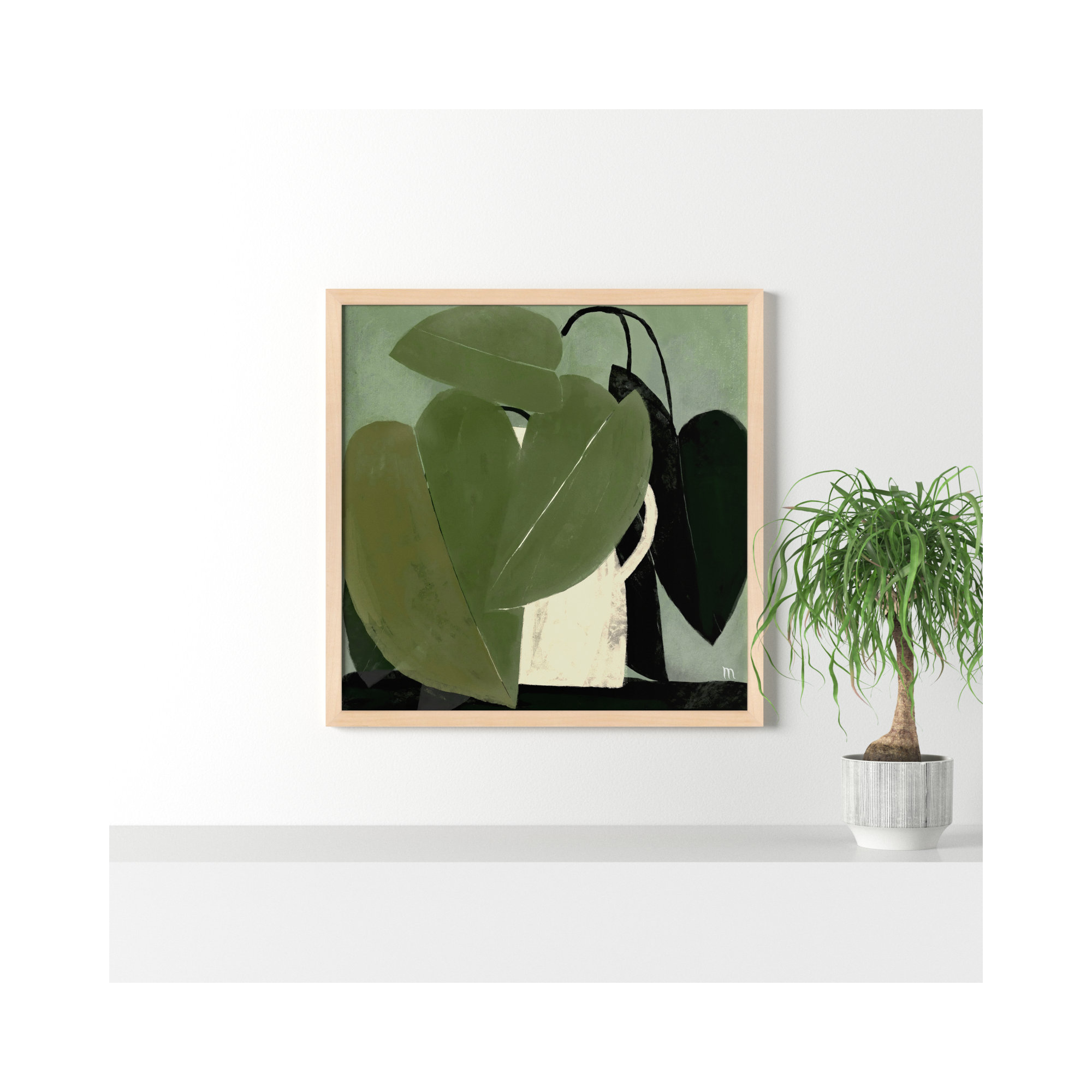 Green On Green by StudioM, 36" H x 36" W x 1.25" D, Brown