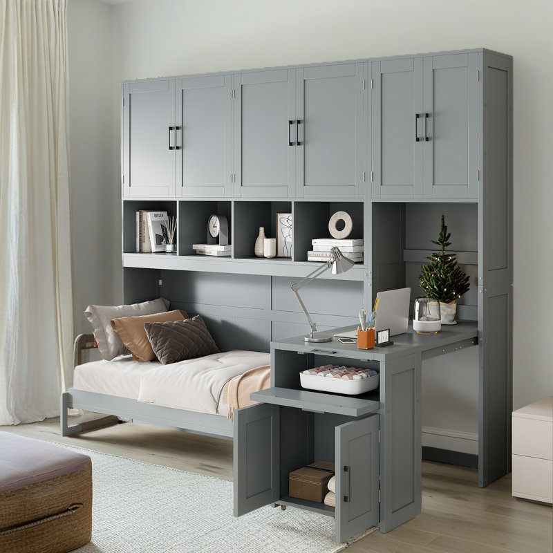 Lit escamotable simple, Gris
