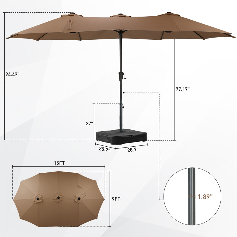 Parasol de marché 15 pi Cahir, Café