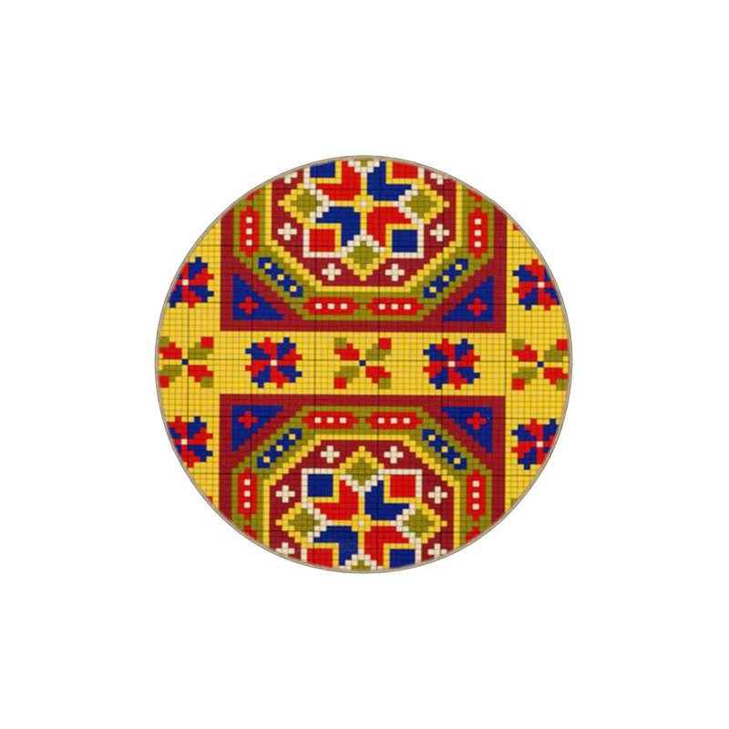 Tapis jaune tissé lavable à motif d'étoiles, Sous-tapis rectangulaire 2 pi 6 po x 4 pi 11 po