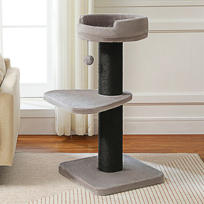 36'' Cat Tree, XL Cat Scratching Post For Large Cats, Cute Cat Tower With Super Thick Scratching Post [Dia=5.5''], Removable Flower Cat Bed, Tall Cat Scratcher For Indoor Cats