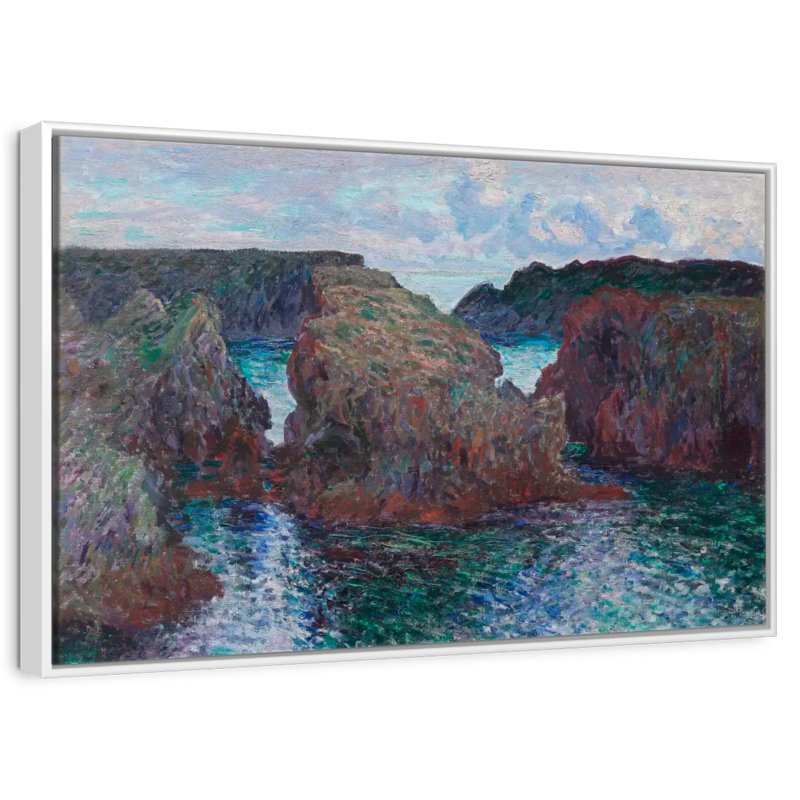 Rochers de Belle-Île à Port-Goulphar, 1886, Cadre flottant blanc, 31 po x 21 po