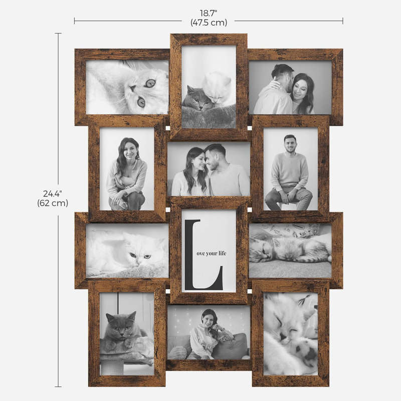 12 Pack 4x6 Classic Picture Frames, Multi Photo Frames Set for Gallery & Wall Decor, Easy Hanging Display for Family Photos