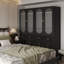 Armoire garde-robe en verre 2 portes avec 3 tiroirs 