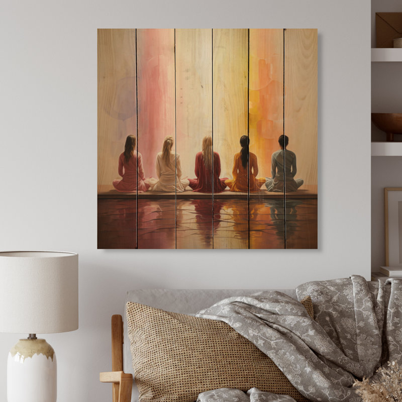 Yoga Asanas méditatifs sur bois, H 30 po x l 30 po x P 0,78 po
