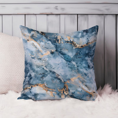 Abstract Blue Geode Crystals Marble XIII Modern