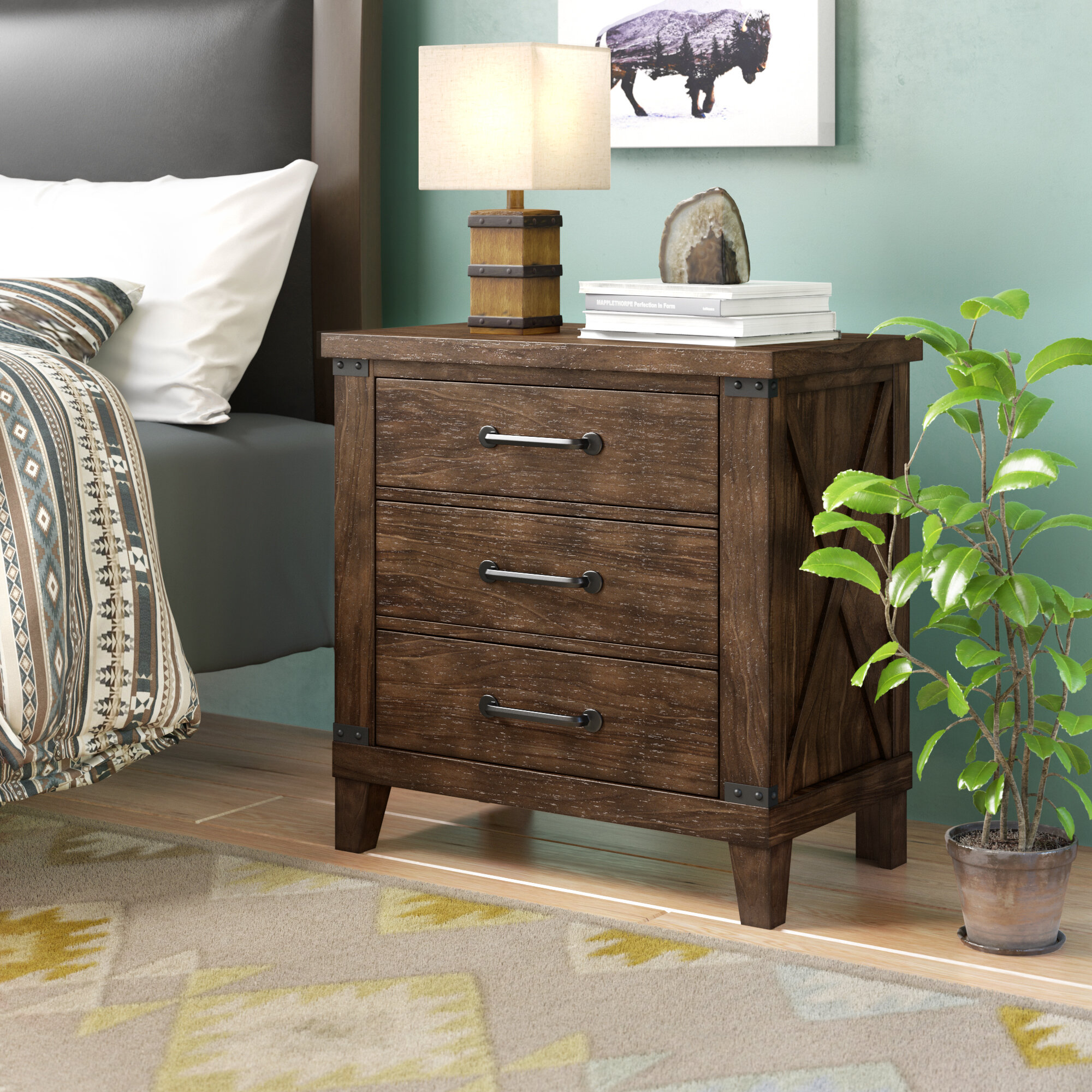 Walnut color outlet nightstand