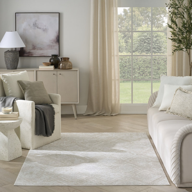 Leuchte 5'3" x 7' Beige Modern Indoor Rug, Rectangle 5'3" x 7'