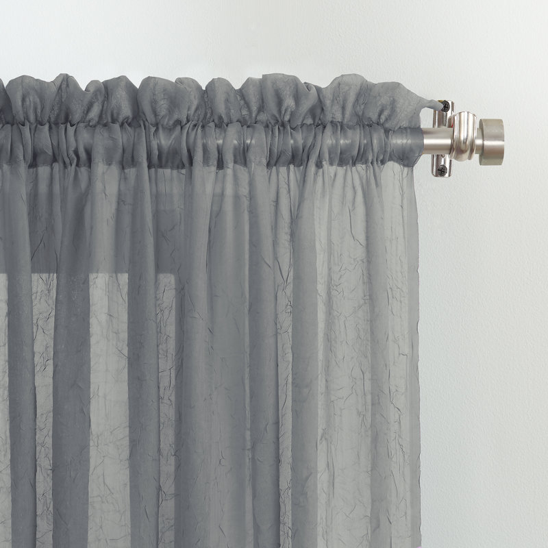 Panneau de rideau diaphane avec passe-tringle Maxon, Gris anthracite, l 51 po x L 95 po