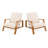 Patio Lounge Chair Set of 2 with Beige Cushion and Teak Acacia Wood Frame for Relaxation and Style-1380570235
