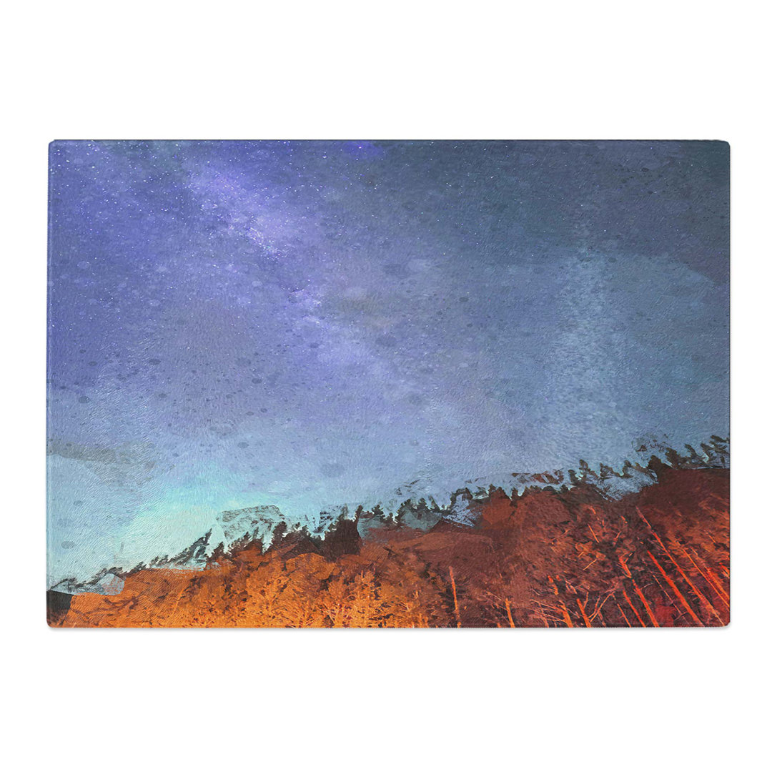 Tempered Glass a Forest Beneath the Stars Chopping Board