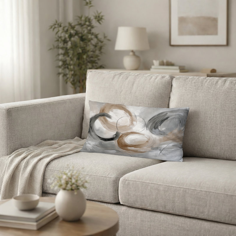 Coussin Abstract Collages, H 12 po x l 20 po