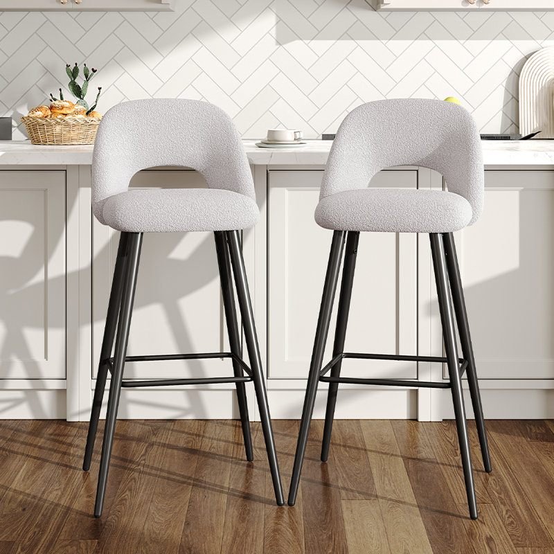 Milda Upholstered Counter Stool with Metal Frame