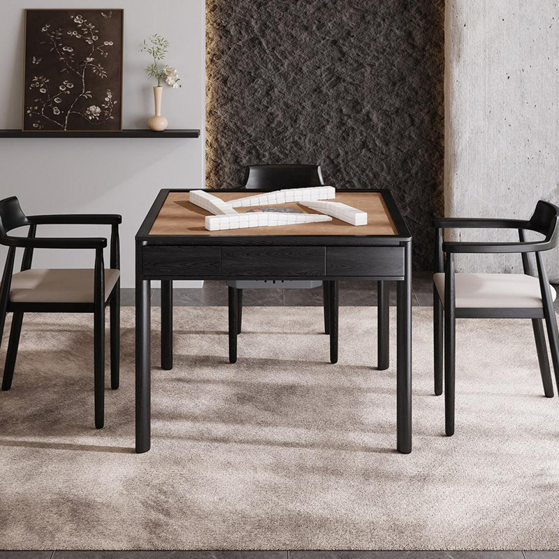 Table de salle à manger en bois de frêne noir moderne et moderne pour règles chinoises