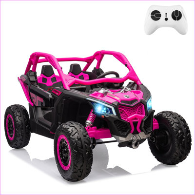 2-Seater Ride-On UTV Car for Kids, Licensed Can-Am Electric Off-Road Truck w/Parent Remote Control, 2 x 24V Battery, 4 x 200W Motors, Spring Suspensio