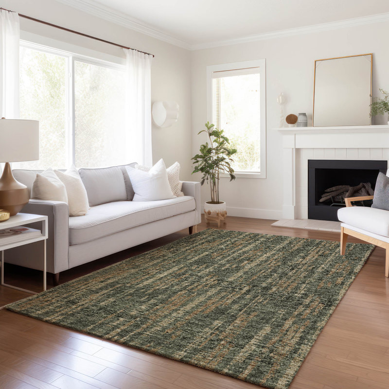 Tapis vert de qualité supérieure lavable à la machine Tiream, Rectangle 5 pi x 7 pi 6 po