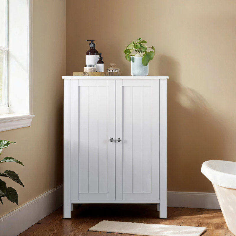 Laken 31.4" H Freestanding Storage Cabinet,With Adjustable Shelves, White