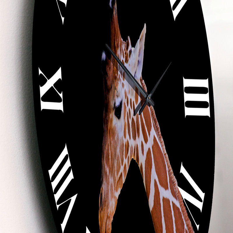 Portrait d'une girafe V - horloge murale de ferme, Très petit