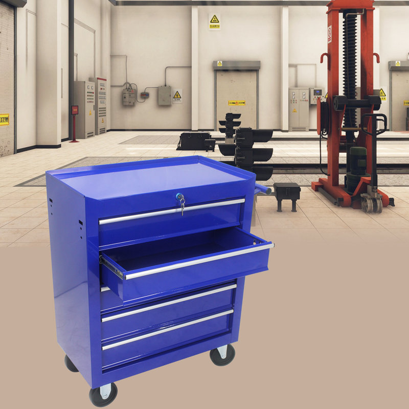 5-drawer Rolling Tool Box With Interlock System And Wheels, Rolling Tool Chest, For Garage, Warehouse, Workshop, Repair Shop