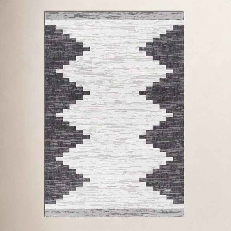 Tapis intérieur / extérieur gris anthracite Mortimer, Rectangle 2 pi x 2 pi 11 po