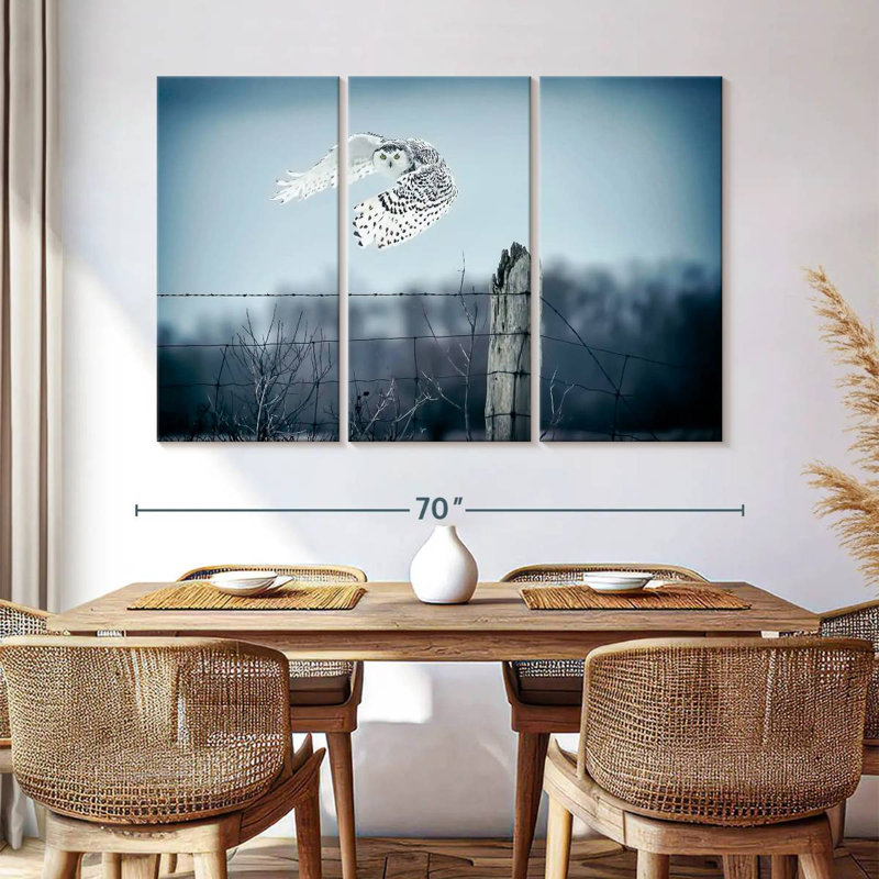 Winter Snowy Owl IV, 42" H x 65" W