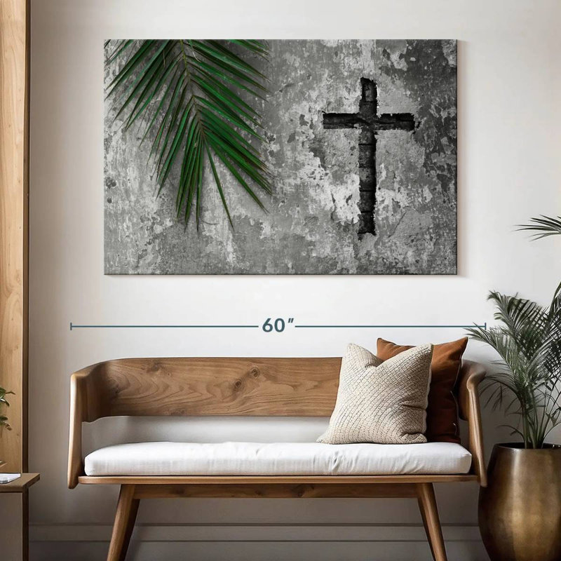 Adella Grunge Cross, 34" H x 51" W