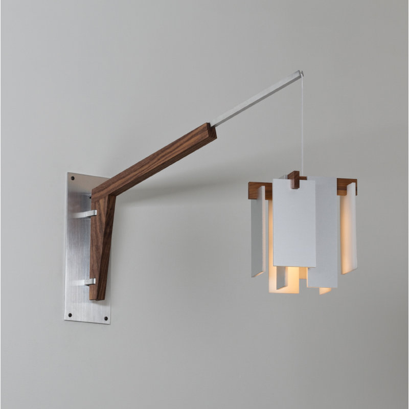 Motus Lamp Base or Clamp, Brushed Aluminum/Walnut
