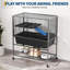 Ferret Cage, 40.5" H Large Critter Nation Cage with 2 Removable Ramps, Metal Small Animal Cages On Wheels for Chinchillas, Guinea Pigs, Rabbit, Sugar Glider