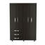 Armoire mobile, avec tiges de suspension, armoire à deux portes, trois tiroirs, deux tablettes noires