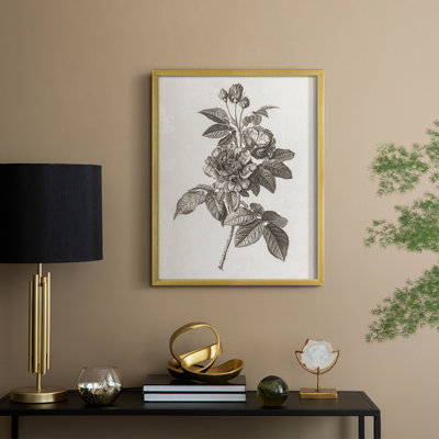 Impression florale vintage encadrée CECXVI - bois massif