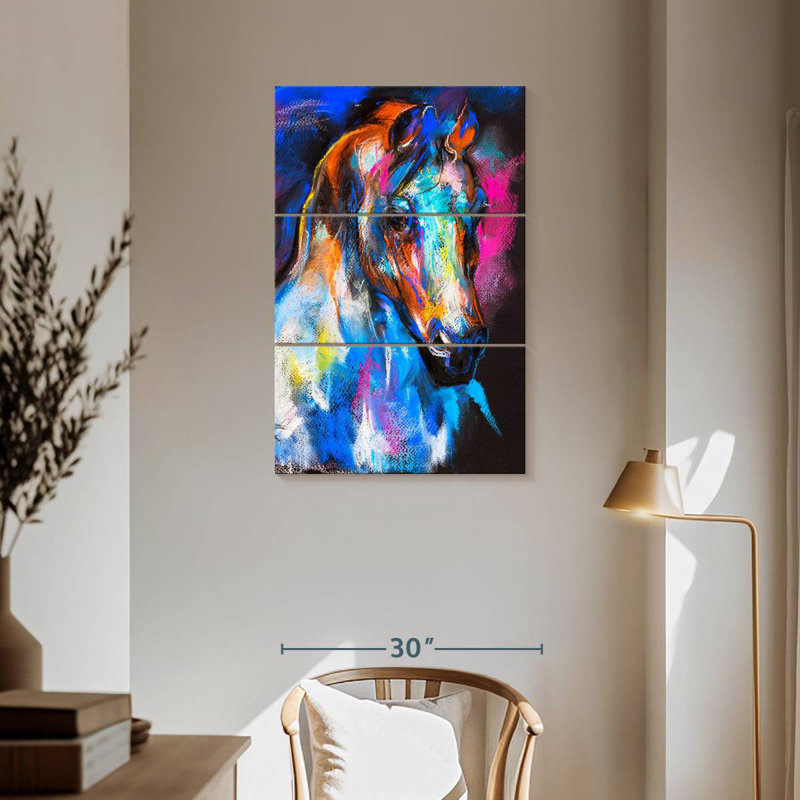Brampt Colorful Abstract Horse, 57" H x 36" W