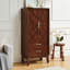 Armoire de rangement de 54 po de hauteur avec portes sculptées, armoire de rangement pour garde-manger rétro-1806082091