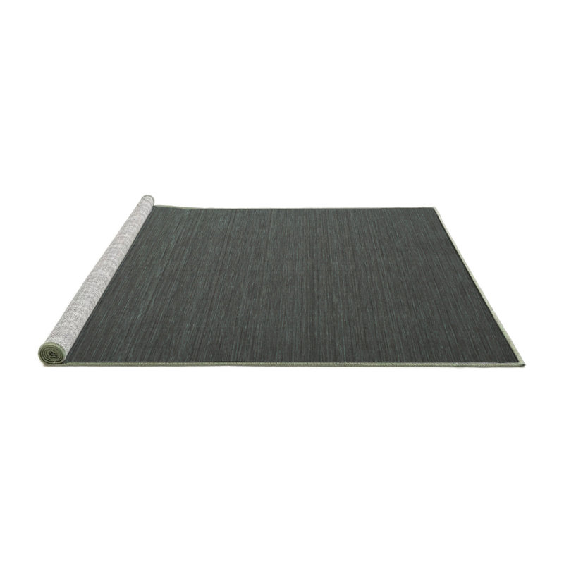 Tapis gris en polyester tissé à la machine Hissom, Rond 6 pi
