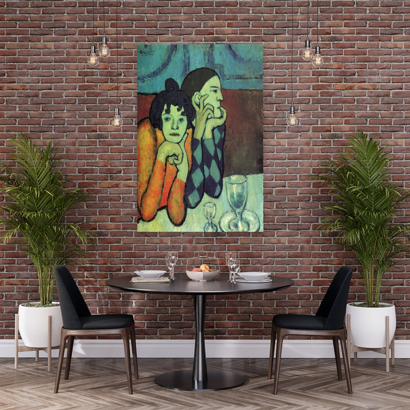 Two Melancholy Figures Contemporary Portrait Wall Art Print 1 Piece Wrapped Canvas Wall Art, 152.4cm H x 101.6cm W