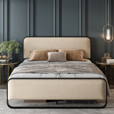 Upholstered Metal Platform Bed