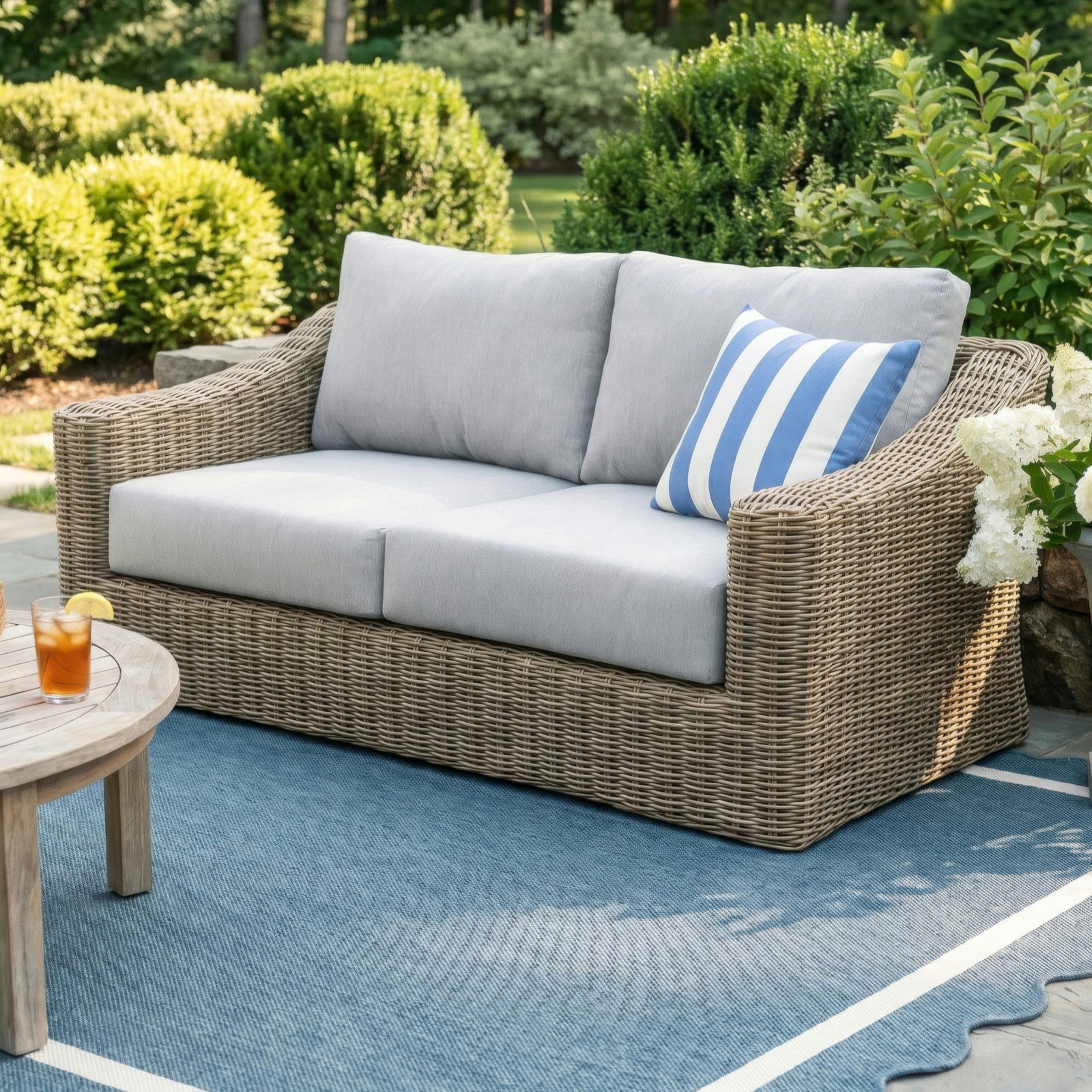 Sommerville 67" Patio Loveseat, Blue