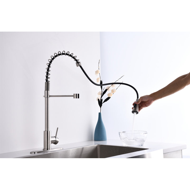 Le système de filtration d'eau de robinet de cuisine à une poignée à ressort moderne à arc unique se plie comme vous le souhaitez