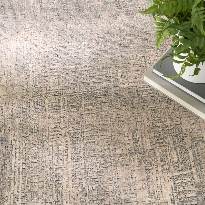 Nourison Botanical Washables 4' x 6' Taupe Modern Indoor Rug, Rectangle 4' x 6', Taupe