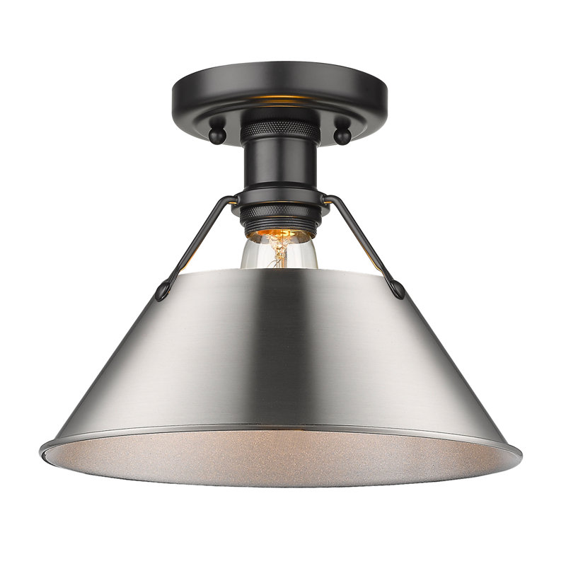 Weatherford Flush Mount, Pewter, Matte Black