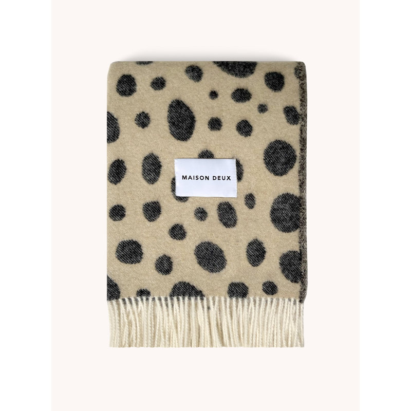 Animal Print Wool Jacquard Throw Blanket
