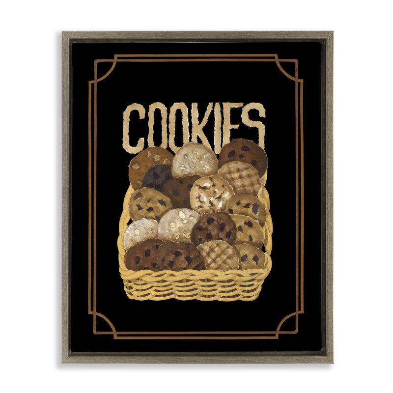 "Assortiment de panier à biscuits", art mural encadré par Nancy Overton, Cadre flottant orme Montalcino, H 21 po x l 17 po