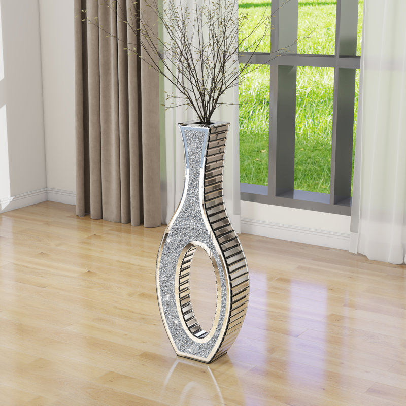Ayvee 76cm Tall Glass Flower Vase Room Crystal Decor
