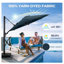 Grand parasol rond en porte-à-faux bleu 11 pi avec rotation à 360 ° et réglage des mésanges et parasol en polyester robuste pour auvent.-1280240250-1280240248